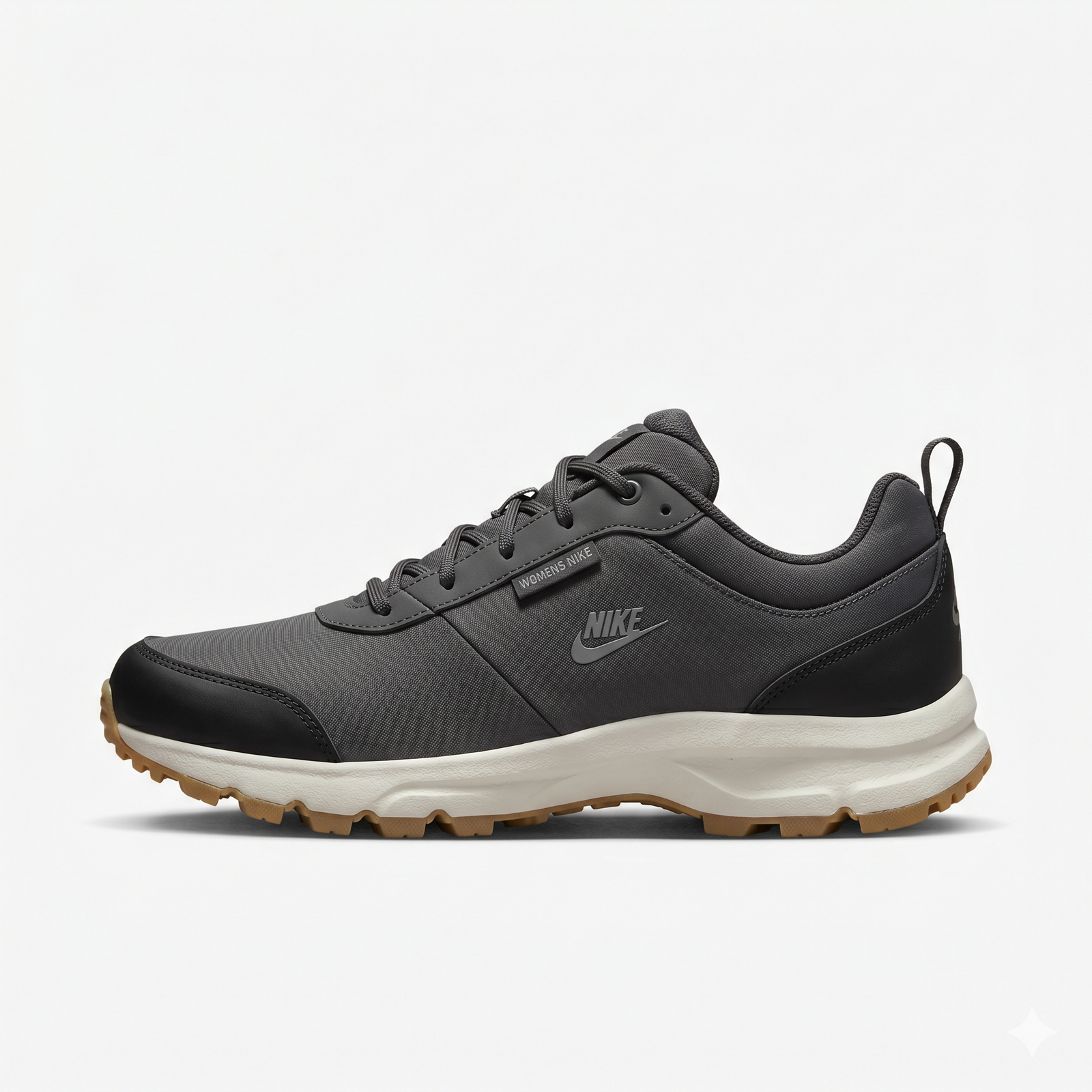 Womens Nike Outdoor Trail Hiking Shoes - Rugged Dark Grey Sneakers with Gum Sole